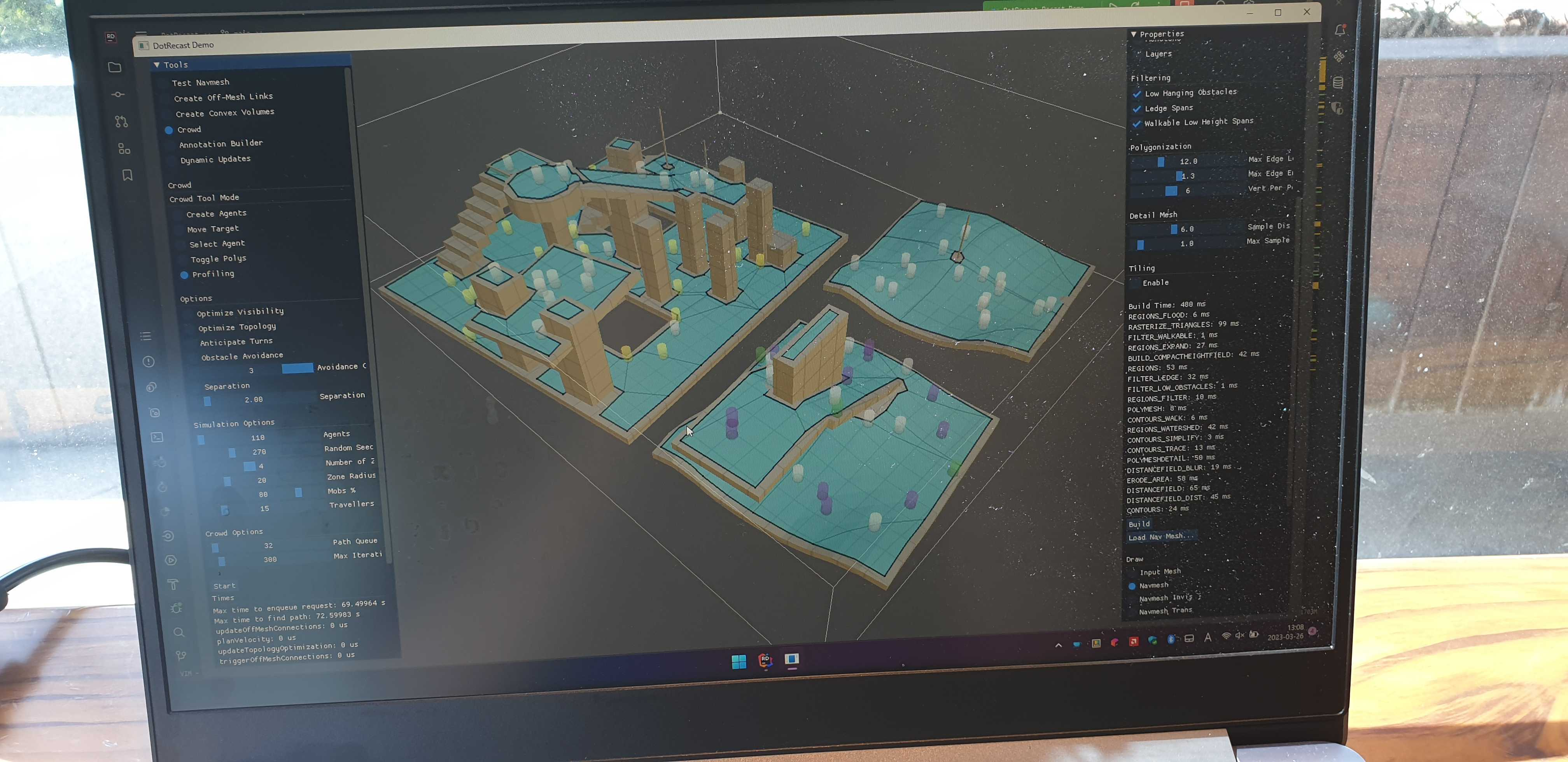 DotRecast of a navmesh baked with the sample program